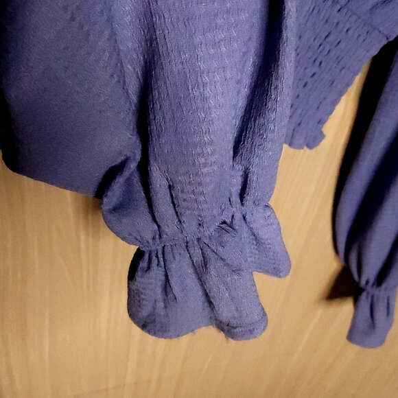 Altar'd State Purple Textured Long Sleeve Cropped Top Large - Picture 5 of 7